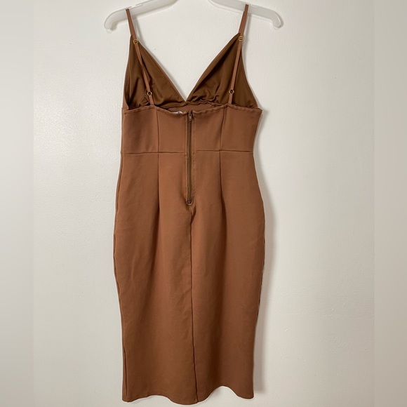 Fashion Nova Pencil Slit Body cone Midi Dress Browen Size L - Picture 2 of 12